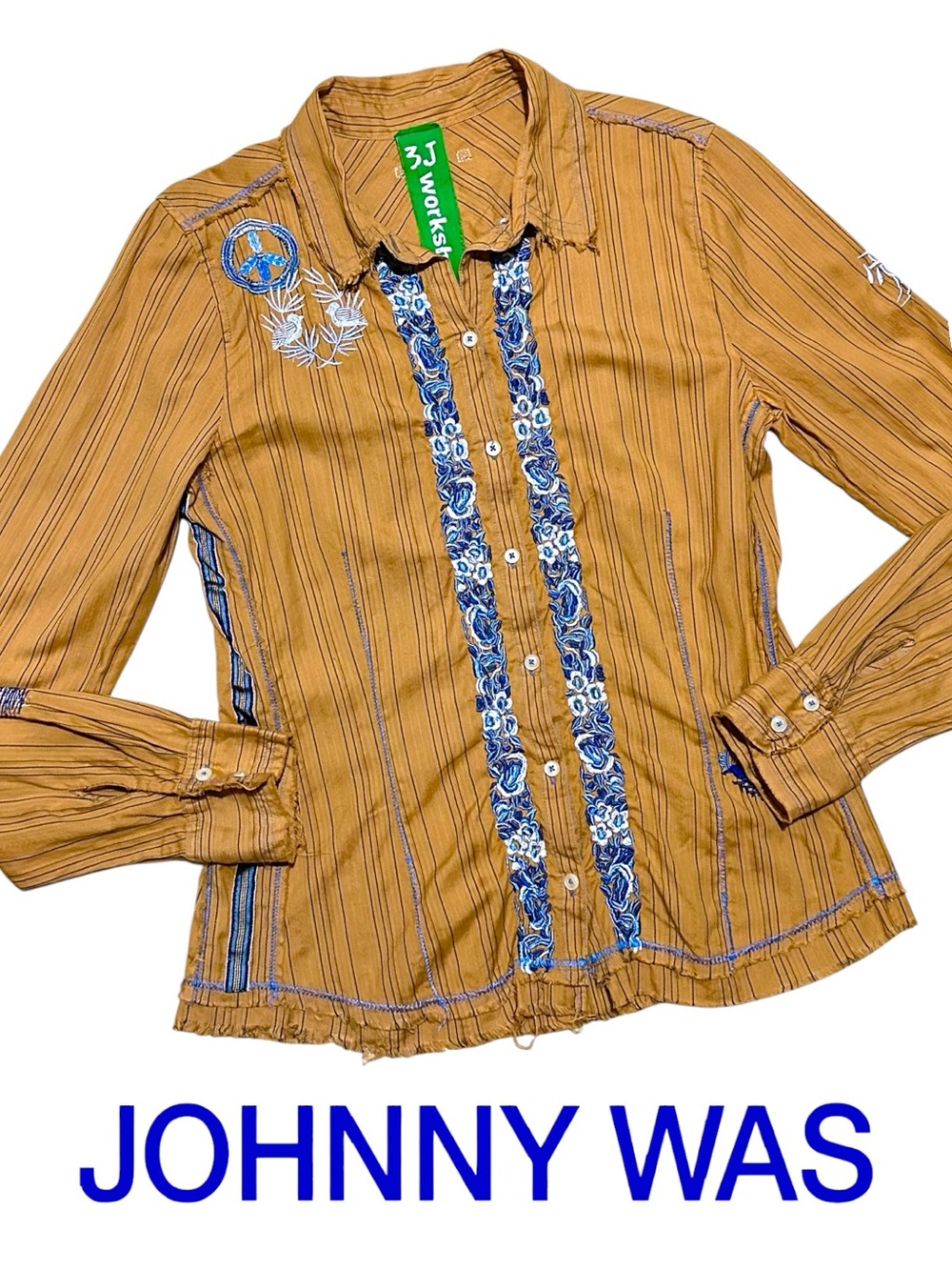 Johnny Was • 3J Workshop Vintage Embroidered Button Down Shirt || Medium